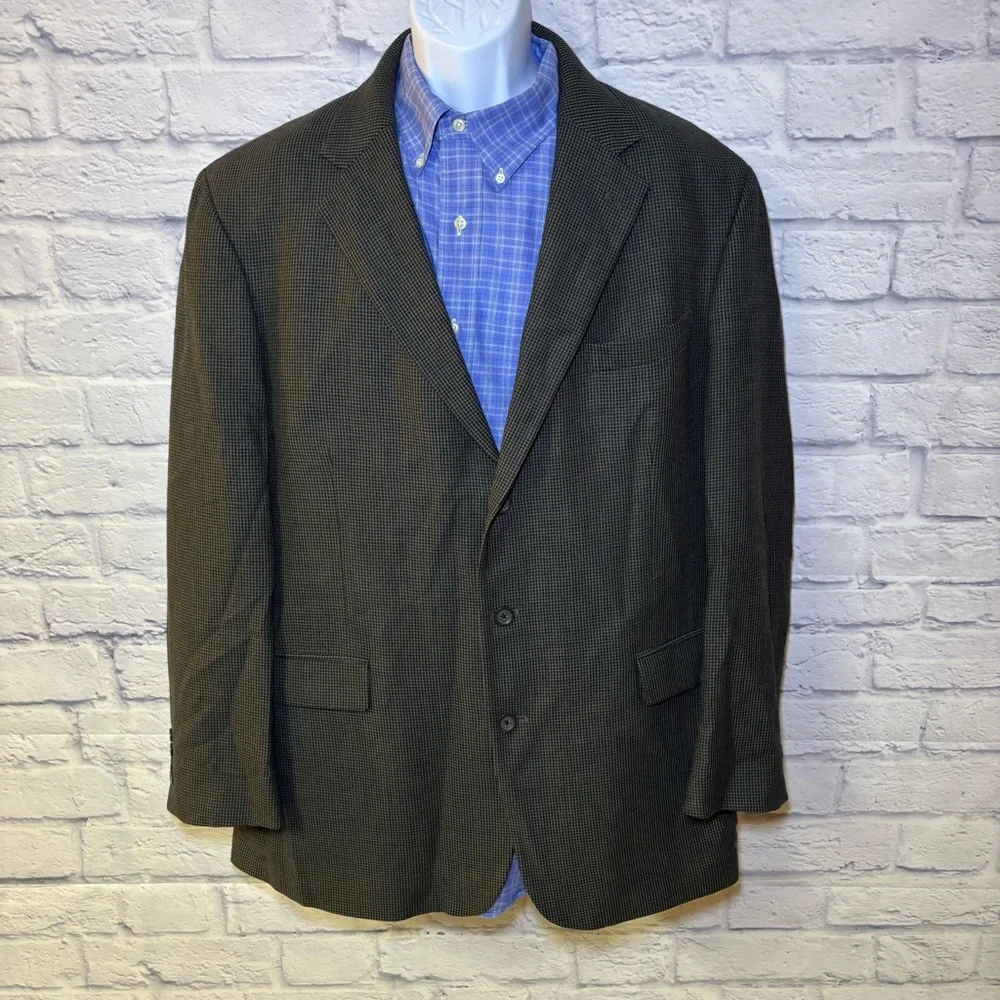 Oscar De La Renta Men's Blazer Jacket Size 46 Long Light Green Two Button Wool